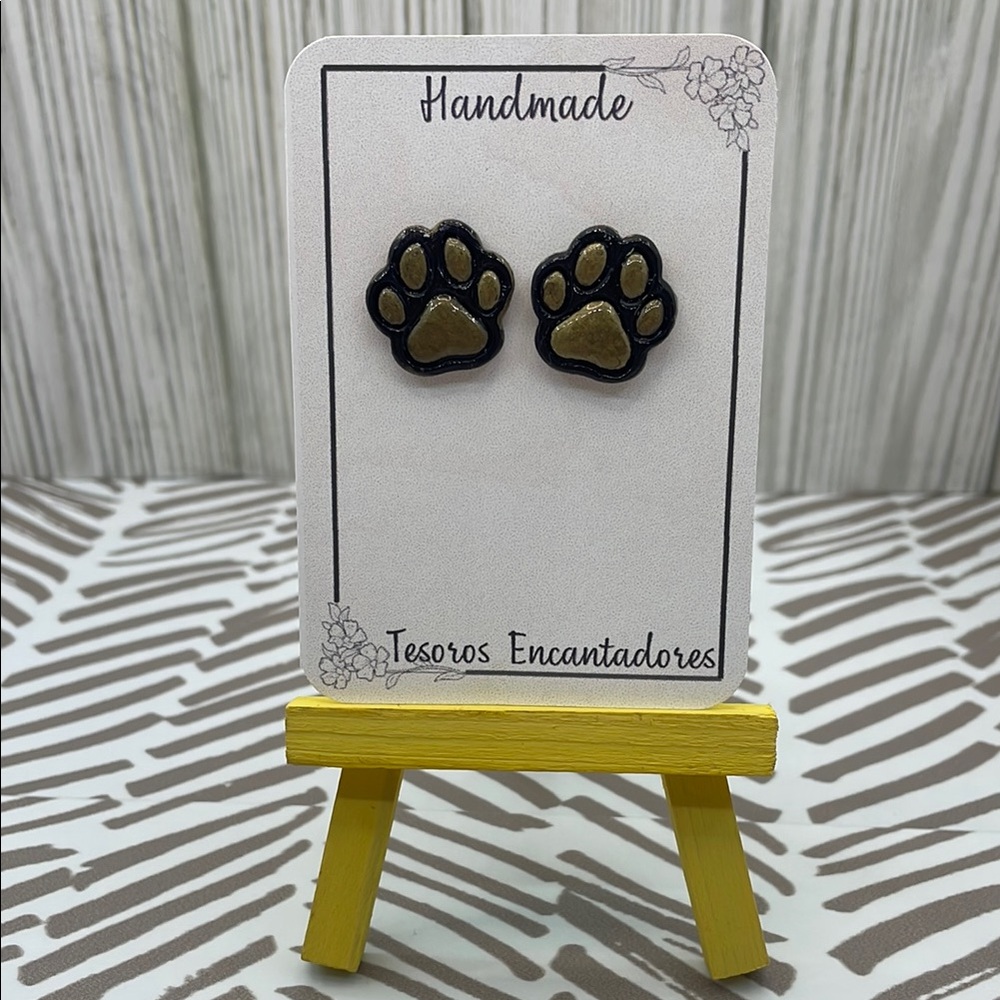 Handmade Paw Print Earrings